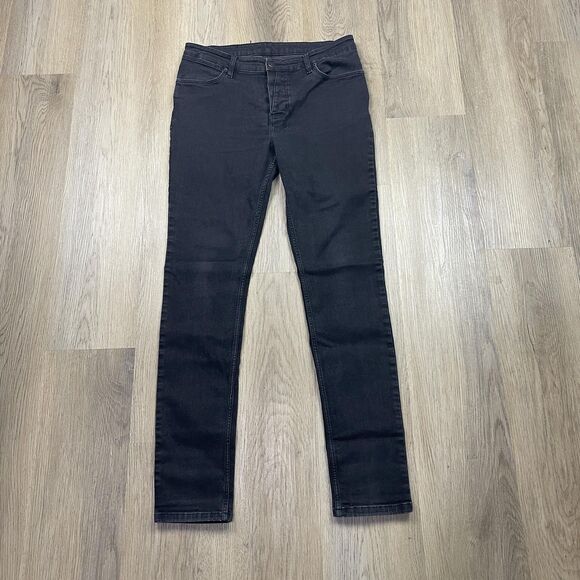 Ksubi Jeans Mens 34 Black Skinny Slim Fit Stretch Denim 5 Pocket Zip Fly Cross - Picture 1 of 12